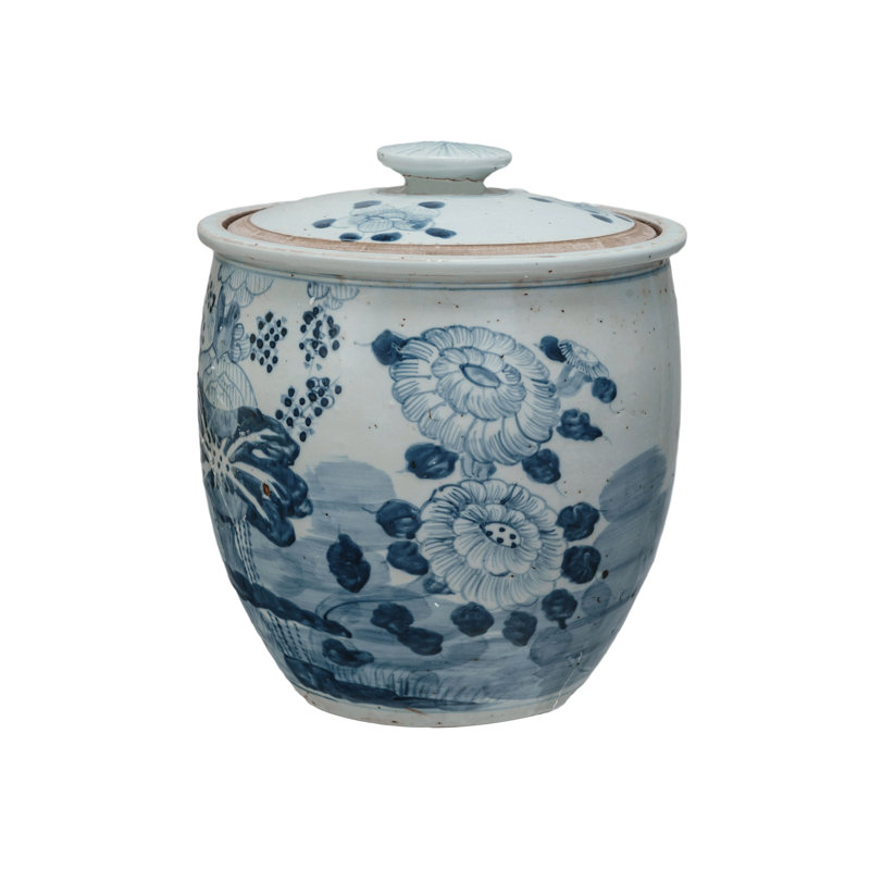 Pot à gingembre rétro en porcelaine Lotus