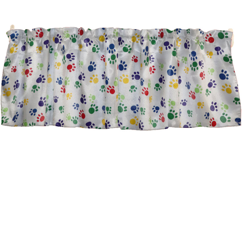 Cantonnière Paw Print, Coloré, L 58 po x L 28 po
