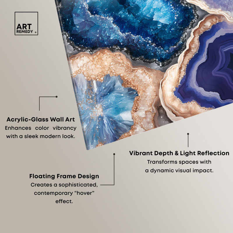 Décoration murale Beryl Brood I Acrodes Geodes par Art Remedy, prêt à être suspendu, H 20 po x l 16 po