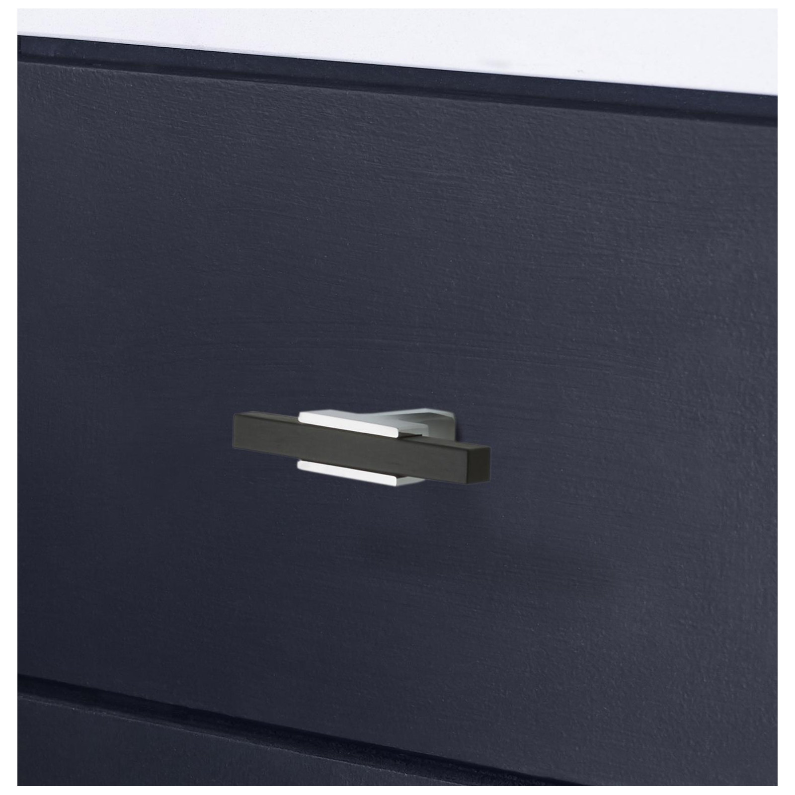 Urbanite 2 5/8" Length Bar Knob, Polished Chrome/Brushed Matte Black