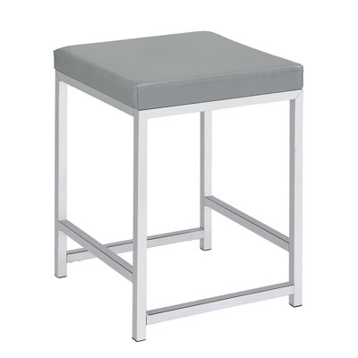 Tabouret de coiffeuse carré moderne gris clair et moderne