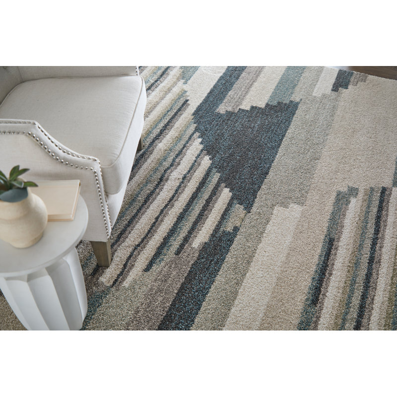 Lindauer Modern Abstract Ivory Area Rug, Rectangle 7'10" x 10'