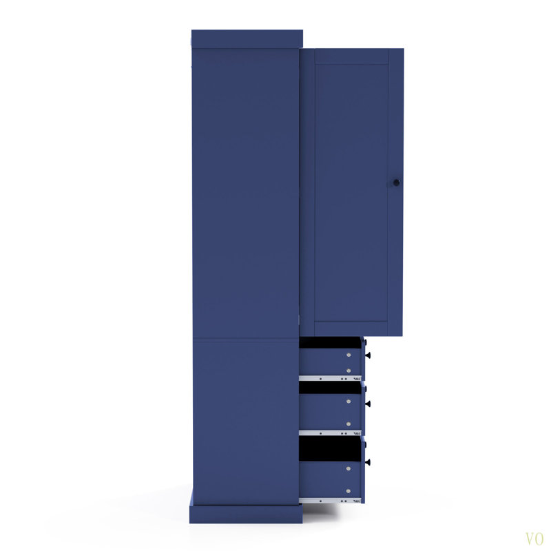 Armoire de rangement 77 po Farmhouse, Bleu