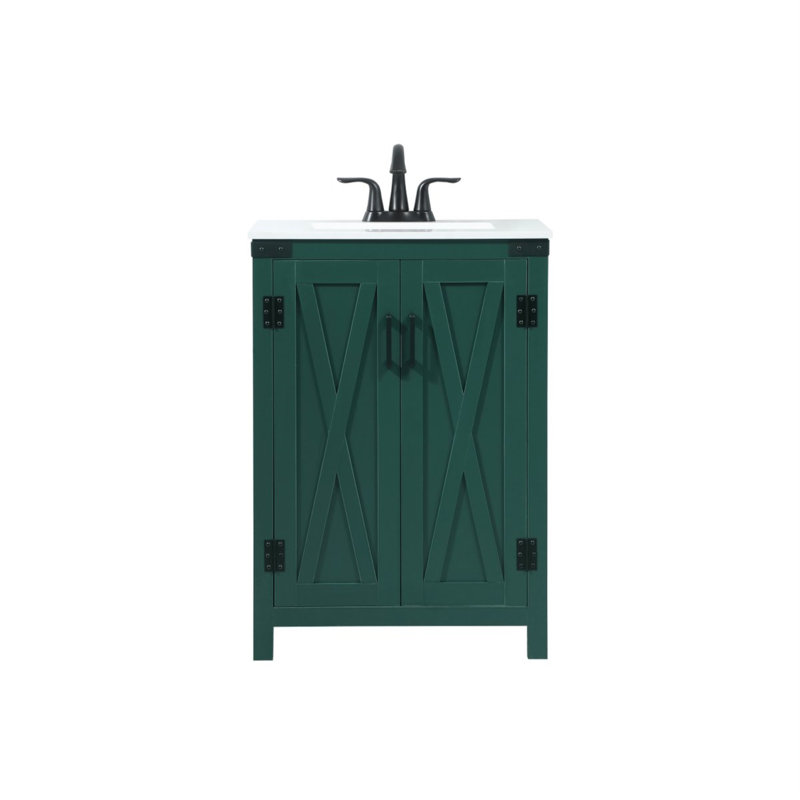 Ensemble de meuble-lavabo simple 24 po Slayton, Vert