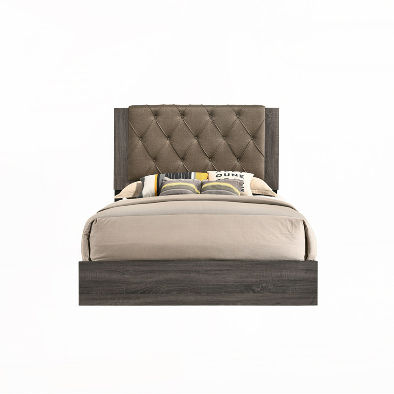 Rustic Gray Oak Finish Bed