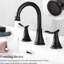 Robinet de lavabo de salle de bain espacé de 8 pouces en bronze huilé - Bec pivotant 360 ° à 3 trous, 2 lavabos avec bonde escamotable et tuyaux d'alimentation en eau 8 "-129471740