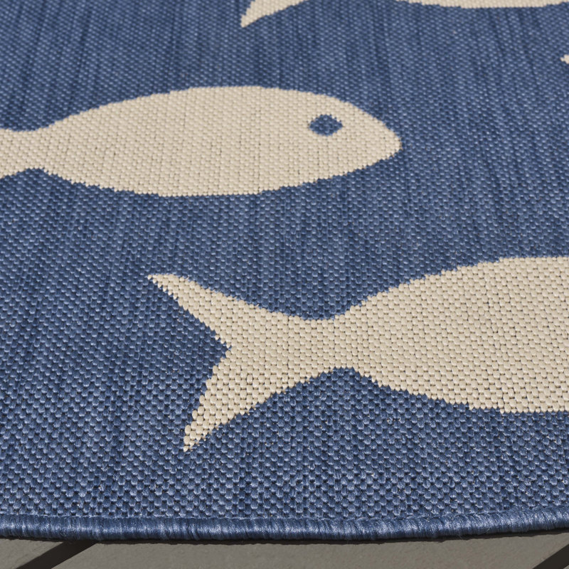 Torquay Performance Indoor/Outdoor Area Rug, Round 6'7"