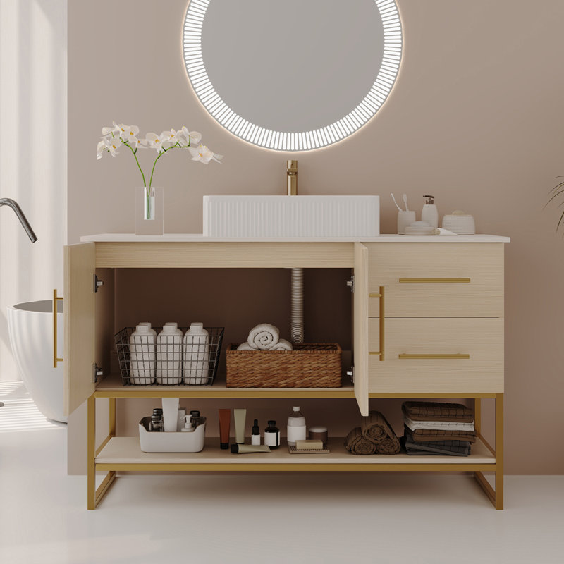 Meuble-lavabo moderne sur pied avec lavabo