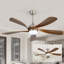 Ventilateur de plafond de 52 po avec lumière et télécommande, moteur à courant continu silencieux réversible à 6 vitesses, lumière DEL à 3 températures de couleur, 3 réglages de minuterie, hauteur réglable pour grande pièce, chambre à coucher, salon, Sakuragi-1014727068-1014727070