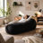 6.5 Foot Suede Cylindrical Bean Bag, Black-1925564792