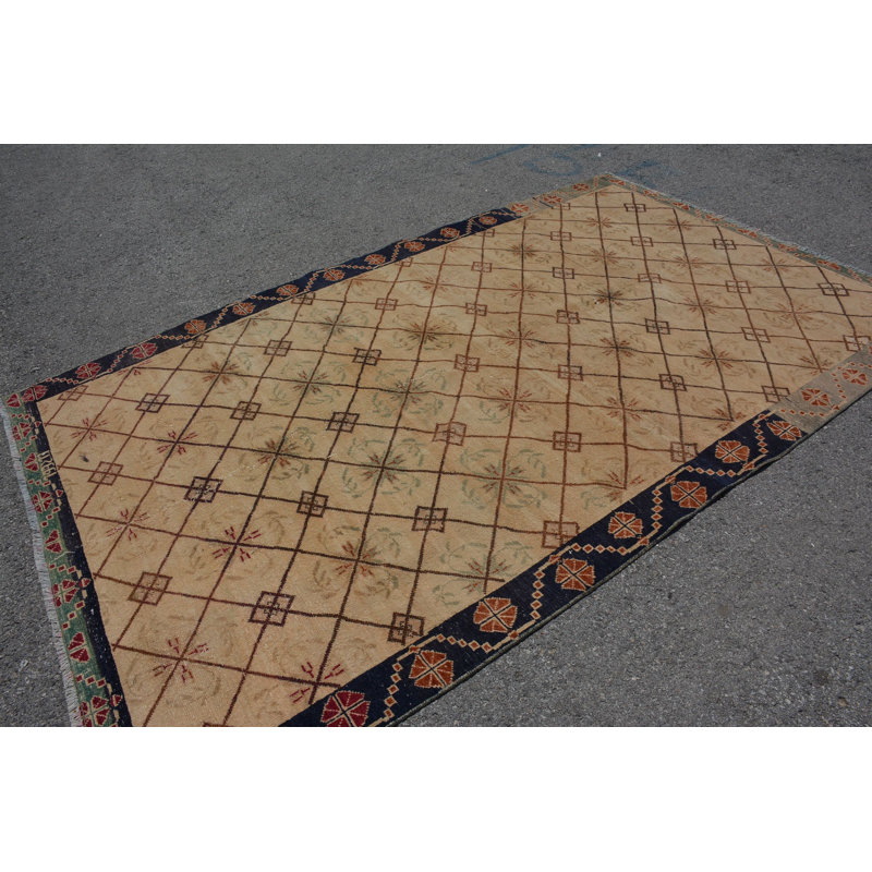 Tapis rétro, tapis turcs, tapis rétro, tapis de luxe bleu, tapis de 5,6 x 9,1 pi