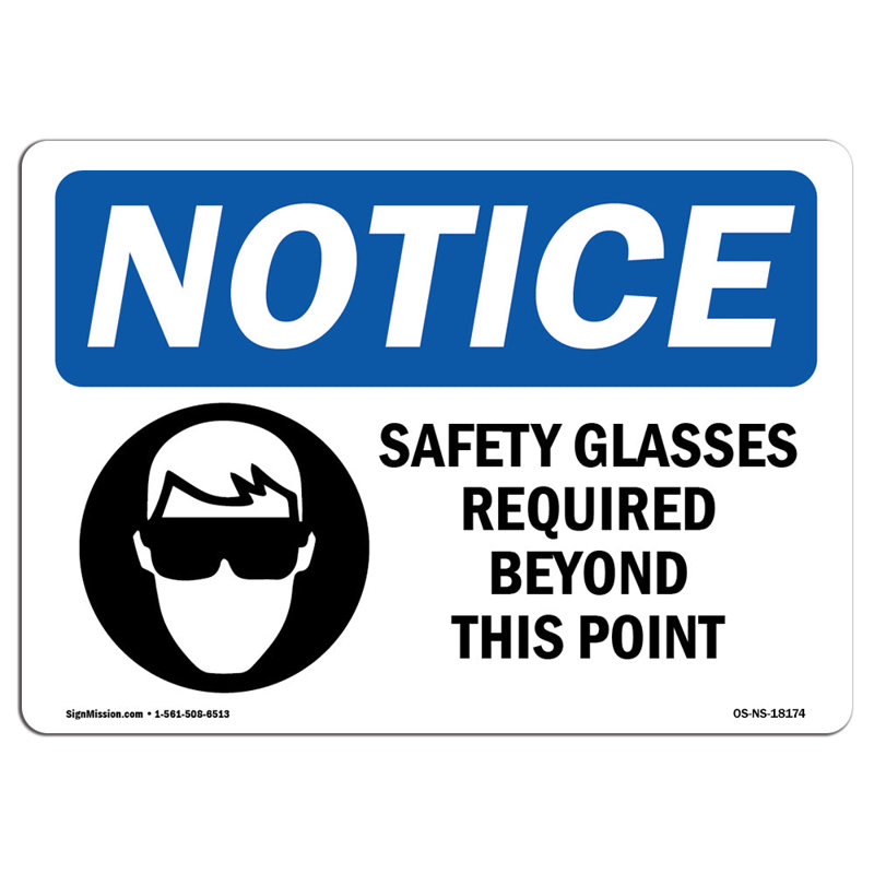 Safety Glasses Required Beyond Sign