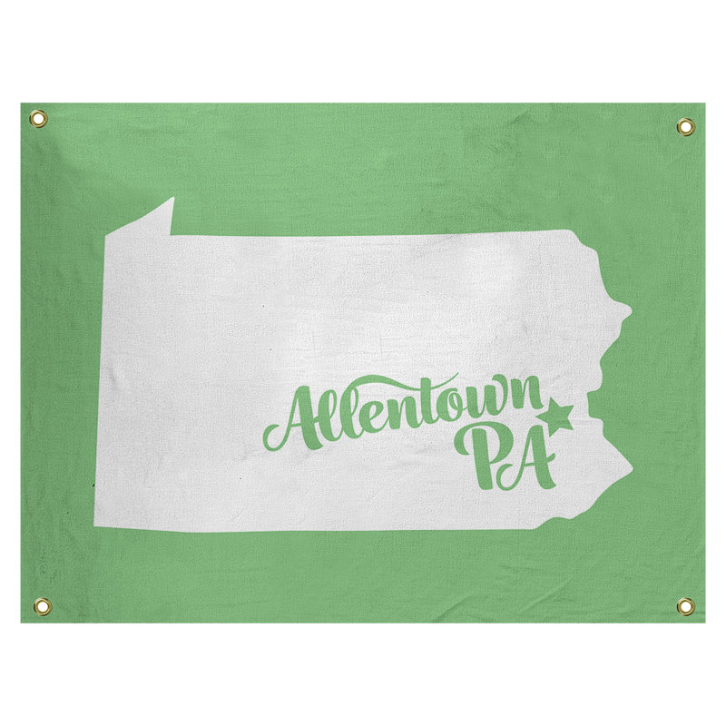 Tapisserie murale allentown pennsylvanie, H 59 po x l 80 po, Vert