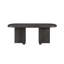 Table de salle à manger Mez, plateau rectangulaire de 78 pouces, base à double piédestal, noir ébène