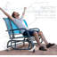 Outdoor Patio Glider Bench,Porch Glider Swing With 3 Seats,Breathable Mesh Fabric, Metal Frame