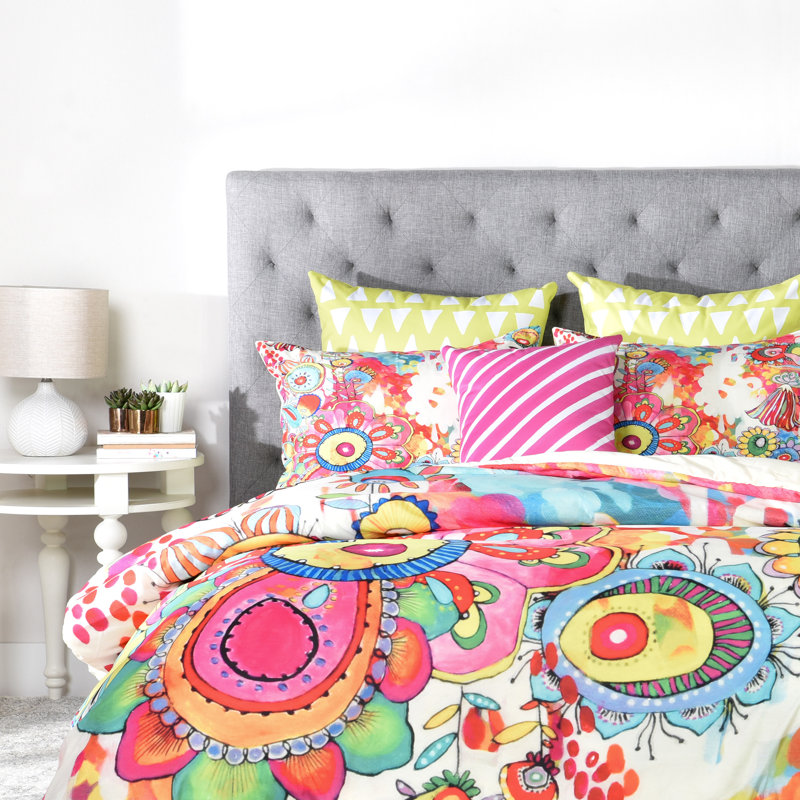Stephanie Corfee Polyester Floral Duvet Cover, King Duvet Cover + 2 King Shams