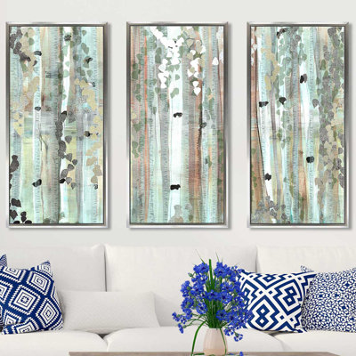 Spring Birch Meadow"" By Susan Jill 3 Piece Print On Floating Canvas -  Picture Perfect International, 706-3803_1430_3FL