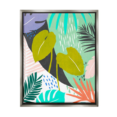 «Tropical Leaf Motif Floater Frame» par Annie Warren sur