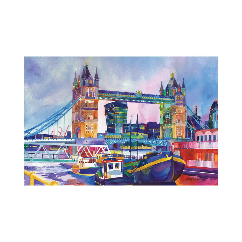 Sunset In London II - Wrapped Canvas Painting, 45.72cm H x 66.04cm W x 1.91cm D