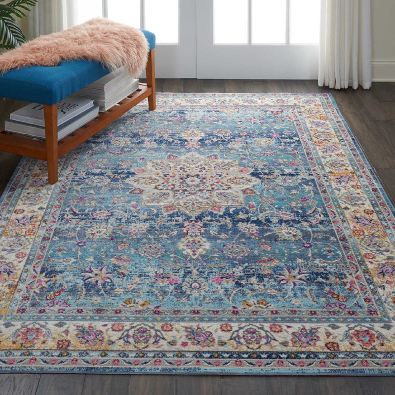 Tapis oriental bleu Lowndes, Rectangle 4 pi x 6 pi