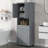 Tall Bathroom Cabinet With Laundry Basket-121106476