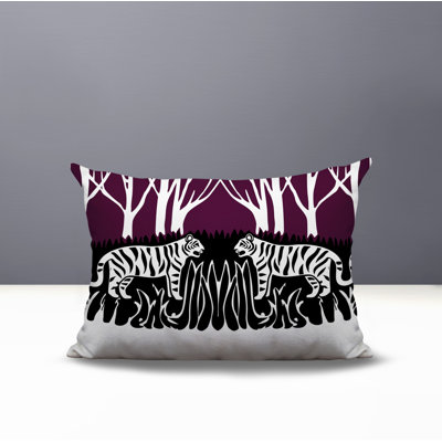 Maka Tiger Reversible Indoor/Outdoor Rectangle Pillow
