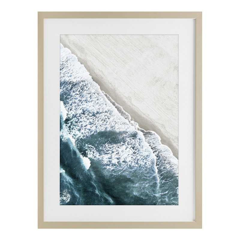 Corolla Beach Breezy Shoreline, reproduction encadrée sous verre, conception de Natalie Carpentieri, H 20 po x l 14 po