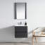 Meuble-lavabo mural simple 24 po avec lavabo en céramique Blossom - armoire flottante tout bois avec 2 tiroirs en U à fermeture en douceur-49240141