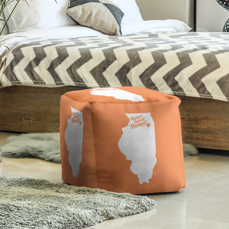 Repose-pieds à cubes joliet joliet home, Orange