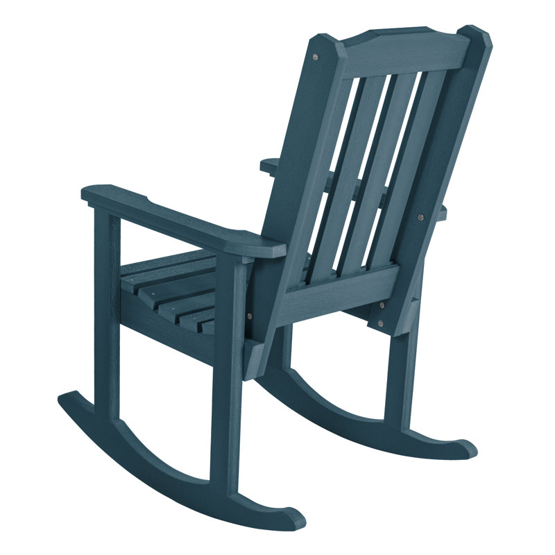 Chaise berçante d'extérieur en plastique, Bleu Nantucket