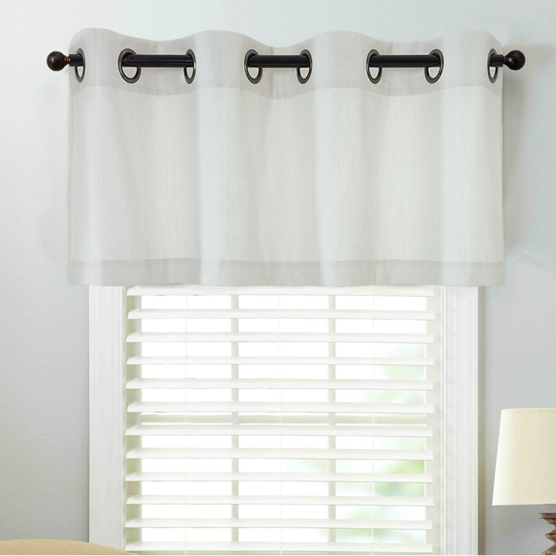 Cantonnière sur mesure de couleur unie 50 "Destefano, Blanc cassé
