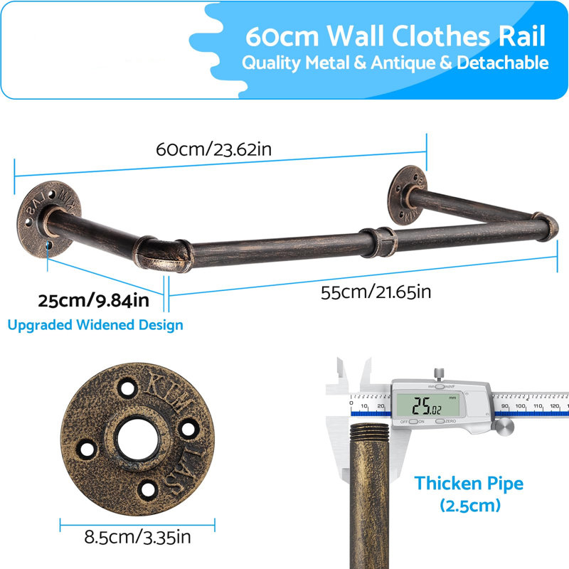55cm Wall Mounted Clothes Rack