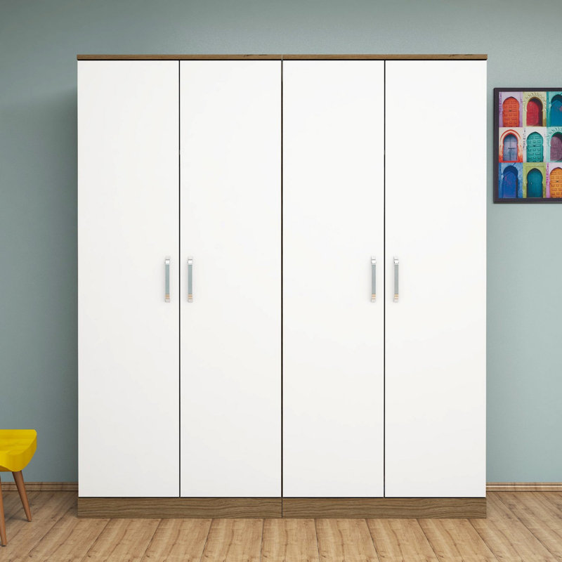 Armoire Nidia, Brun / blanc