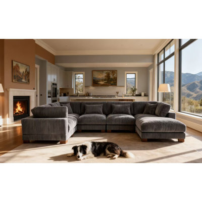 Canapé modulaire réversible de coin avec repose-pieds Arliz