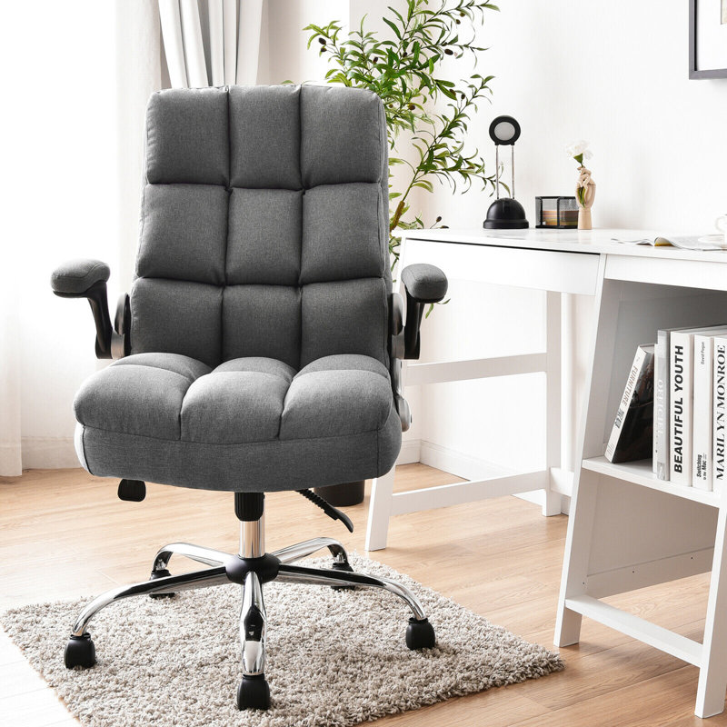 Dois Linen Executive Chair, Grey