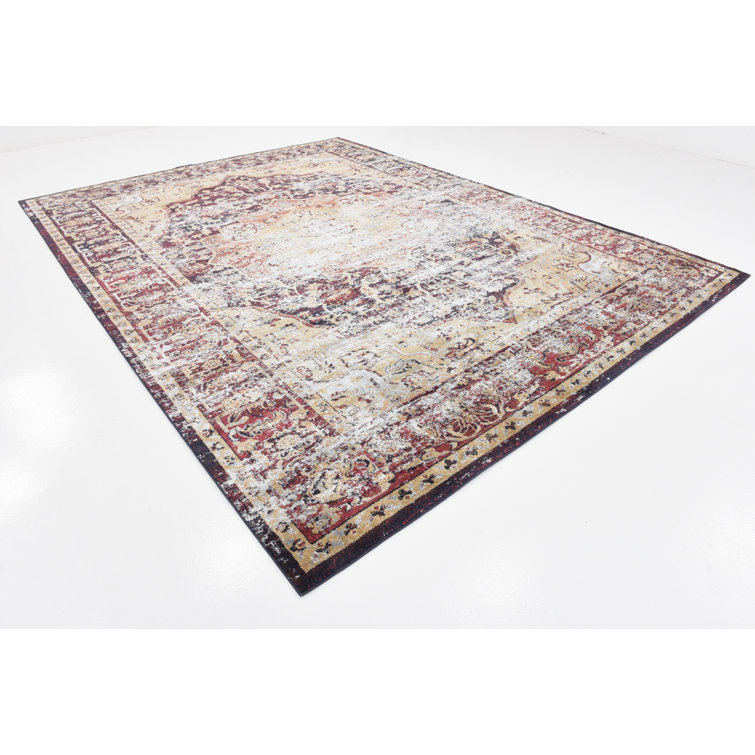Tapis bleu marine / rouge Mignonette