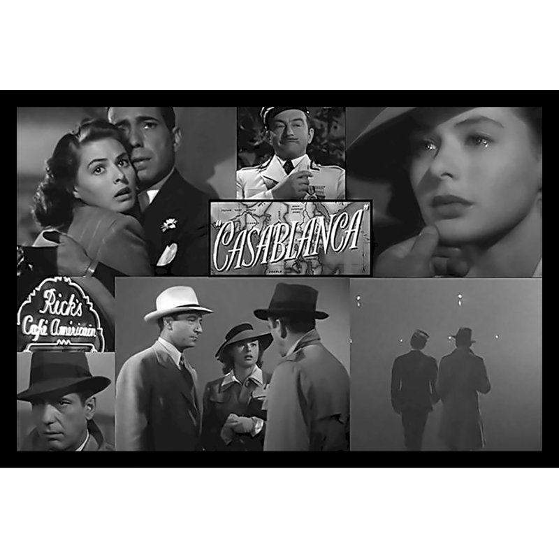 Impression sur papier encadrée de Casablanca-Bogart-Henreid