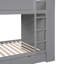 Lit double superposé double en gris - 2 tiroirs et armoire multicouche pour une chambre à coucher confortable et bien rangée-283927835-283927834