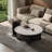 Simple round microcrystalline stone coffee table