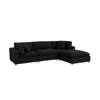 4-Piece Modular Sectional Set In Teddy Boucle Fabric