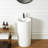 Solid Surface Pedestal Bathroom Sink Basin 66S-08