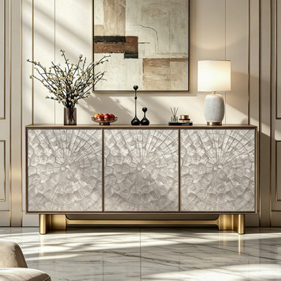 Table buffet en acier inoxydable Shell