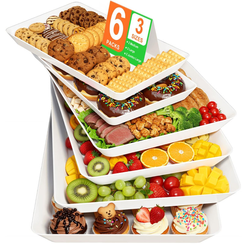 Serving Tray For Parties, Serving Platter, 6 Pack