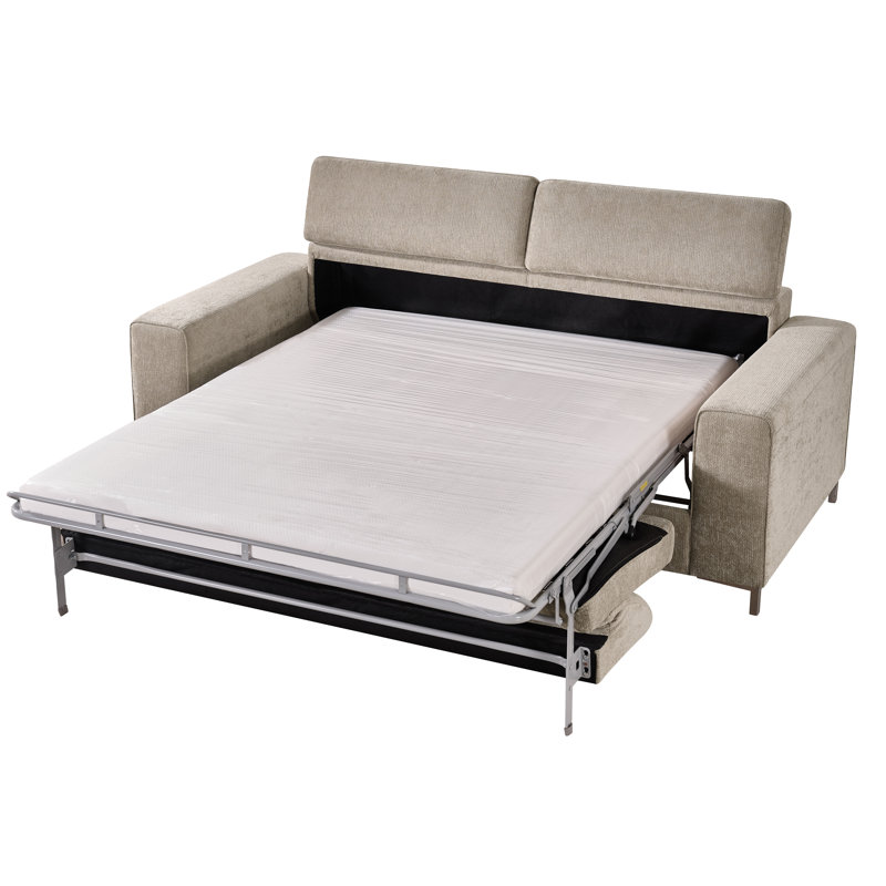 Canapé-lit rembourré en tissu avec matelas en mousse de 87 po Valerio, canapé-lit rembourré en tissu avec matelas en mousse