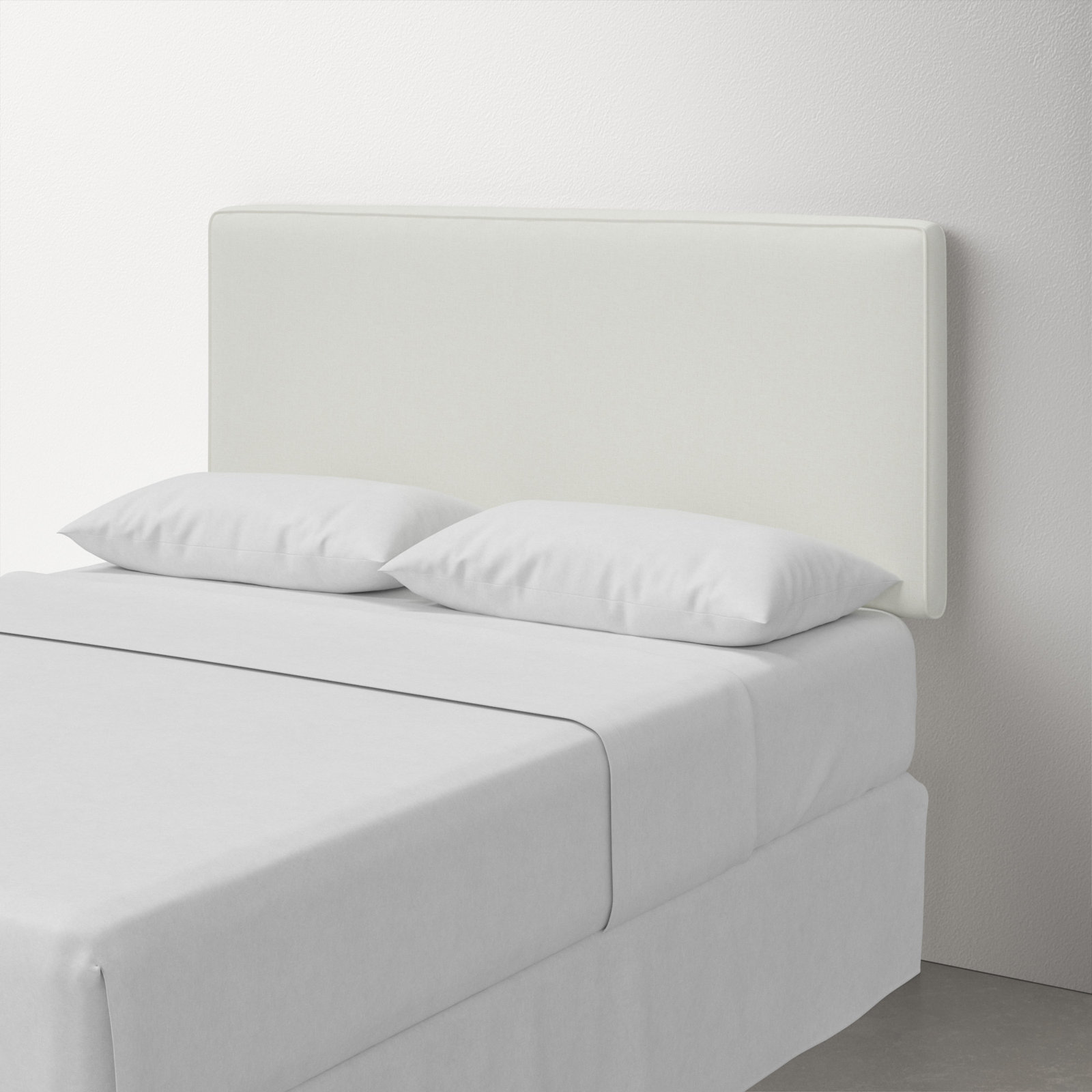 Marquise Upholstered Headboard, King, Zuma White Textured Linen