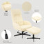 Fauteuil de lecture avec repose-pieds Meleri, fauteuil paresseux en cuir PU avec repose-pieds, fauteuil de détente avec repose-pieds, fauteuil de lecture pour le salon, la chambre à coucher et le bureau