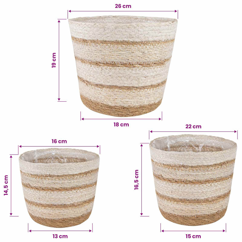 Cashaun Planter, Beige/Natural/White