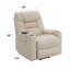 Fauteuil inclinable électrique en cuir ivoire avec fonction de levage, chauffage et massage