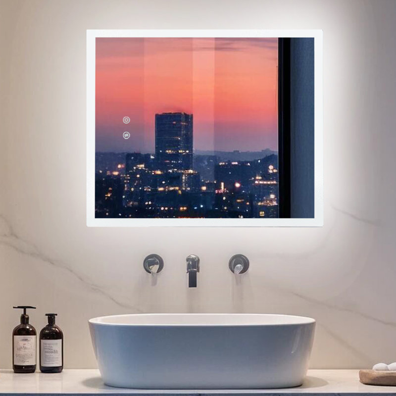 Backlit Led Wall Mirror, 50 cm H x 40 cm W