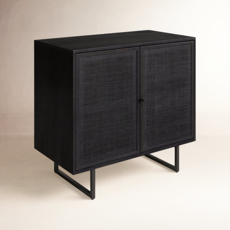 Carmel Solid Wood Accent Cabinet, Black
